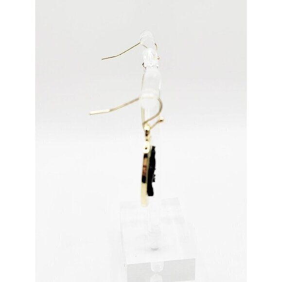 Halloween 3D, Dimensional Crow Dangle Earrings Retro Style - Picture 3 of 5